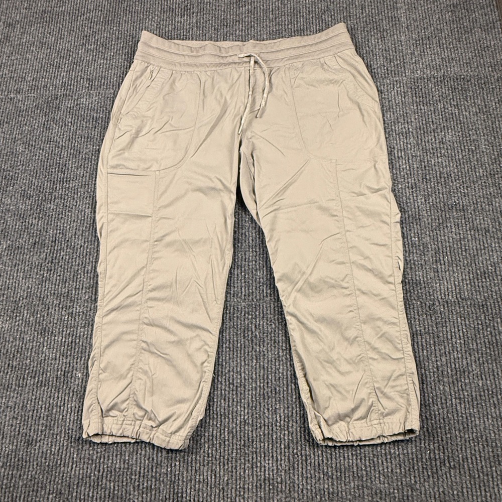 The North Face Aphrodite 2.0 Capri Pants Tan Khaki Hiking Jogger Womens Size XL